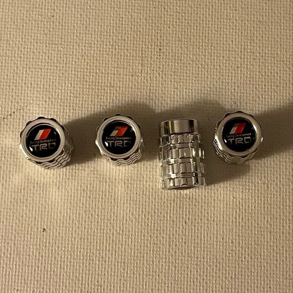 Toyota TRD valve Stem caps in Silver set of 4 NWT - Picture 1 of 5